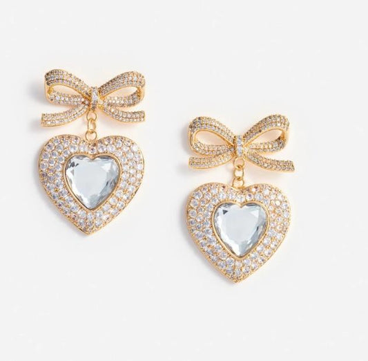 bow crystal heart AW25-615E-GD GOLD SELF-PORTRAIT