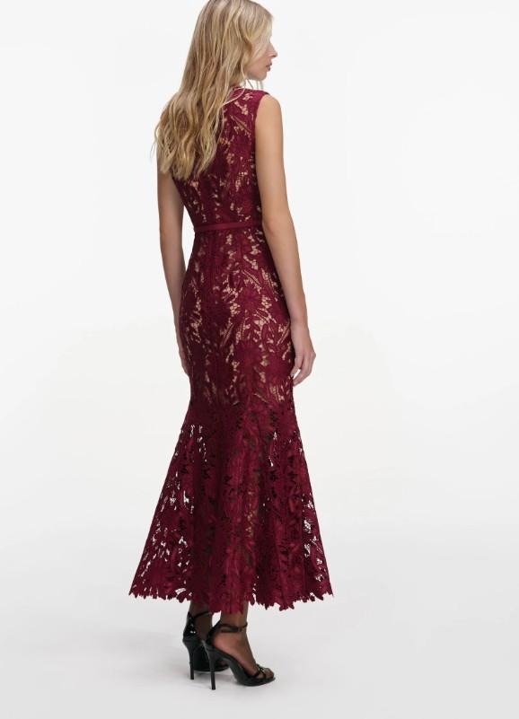 lungo smanicato pizzo RS26-167MA-BU BURGUNDY SELF-PORTRAIT