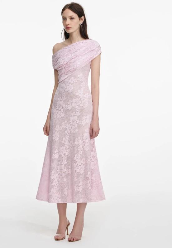 lungo pizzo cristalli RS26-002M-P PINK SELF-PORTRAIT 