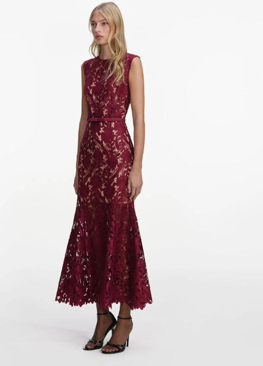 lungo smanicato pizzo RS26-167MA-BU BURGUNDY SELF-PORTRAIT 