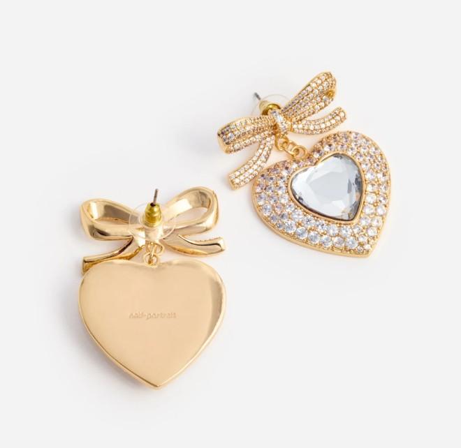 bow crystal heart AW25-615E-GD GOLD SELF-PORTRAIT 