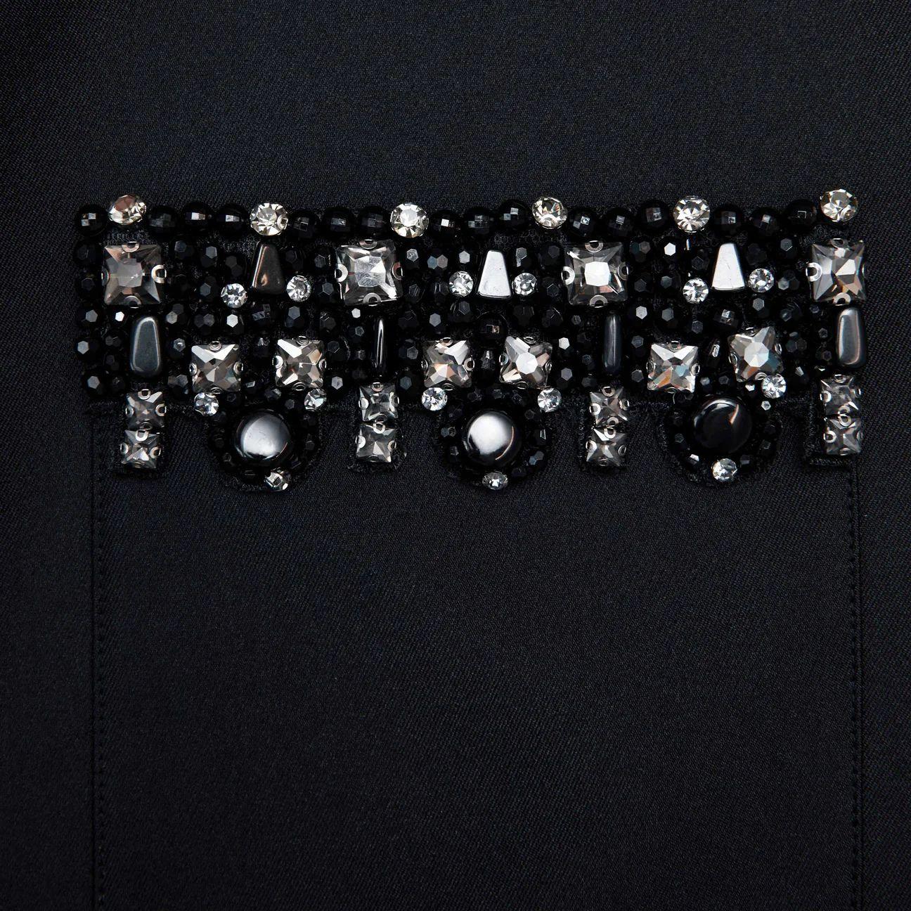 smanicato taffeta con cristalli corto AW25-061S-B BLACK SELF-PORTRAIT 