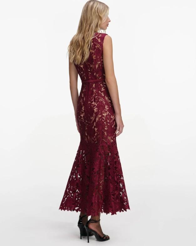 lungo smanicato pizzo RS26-167MA-BU BURGUNDY SELF-PORTRAIT 