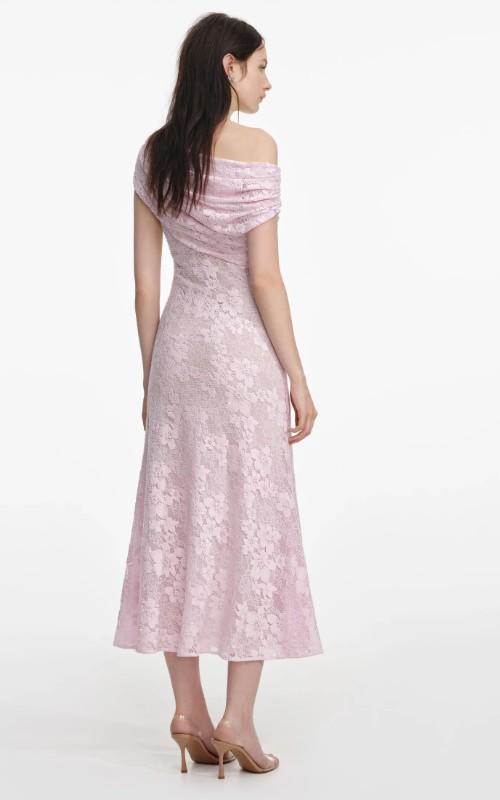 lungo pizzo cristalli RS26-002M-P PINK SELF-PORTRAIT 