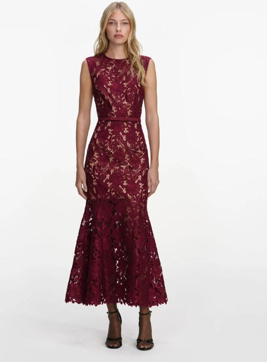 lungo smanicato pizzo RS26-167MA-BU BURGUNDY SELF-PORTRAIT 