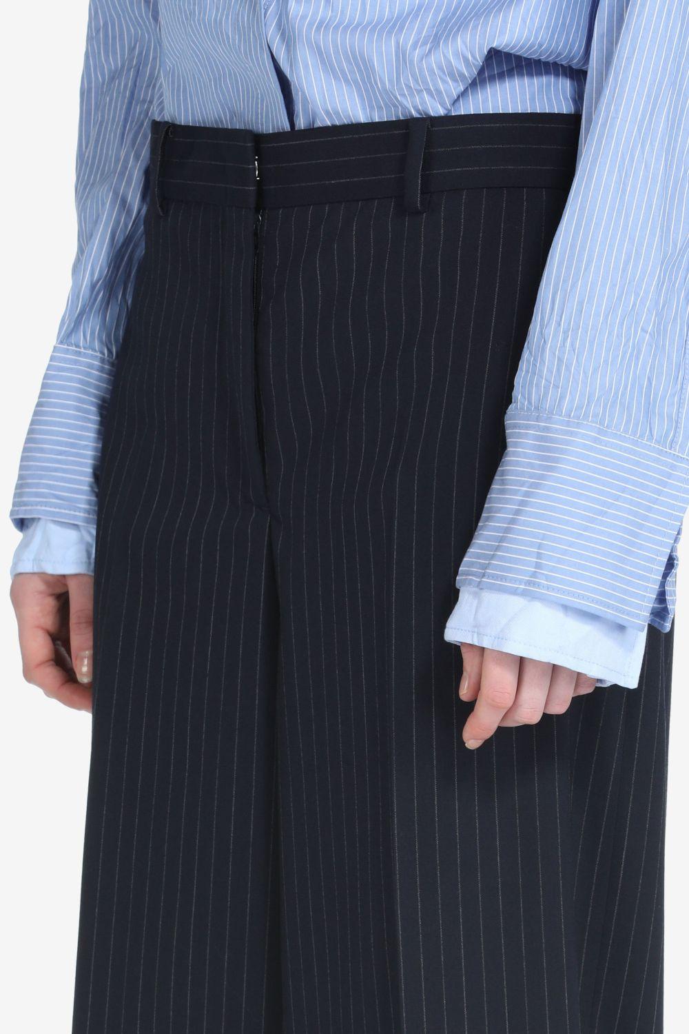 PANTALONI GESSATI A GAMBA AMPIA