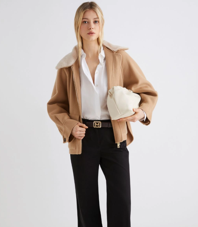 zip collo staccabile 70/30 misto lana GETTONE 001 MARELLA 