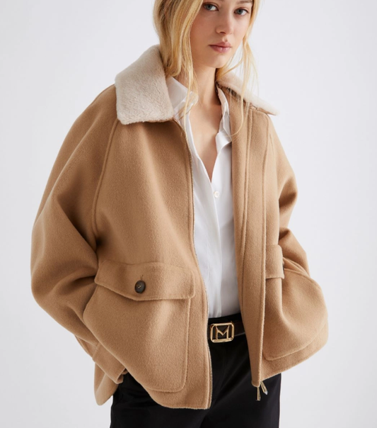 zip collo staccabile 70/30 misto lana GETTONE 001 MARELLA 