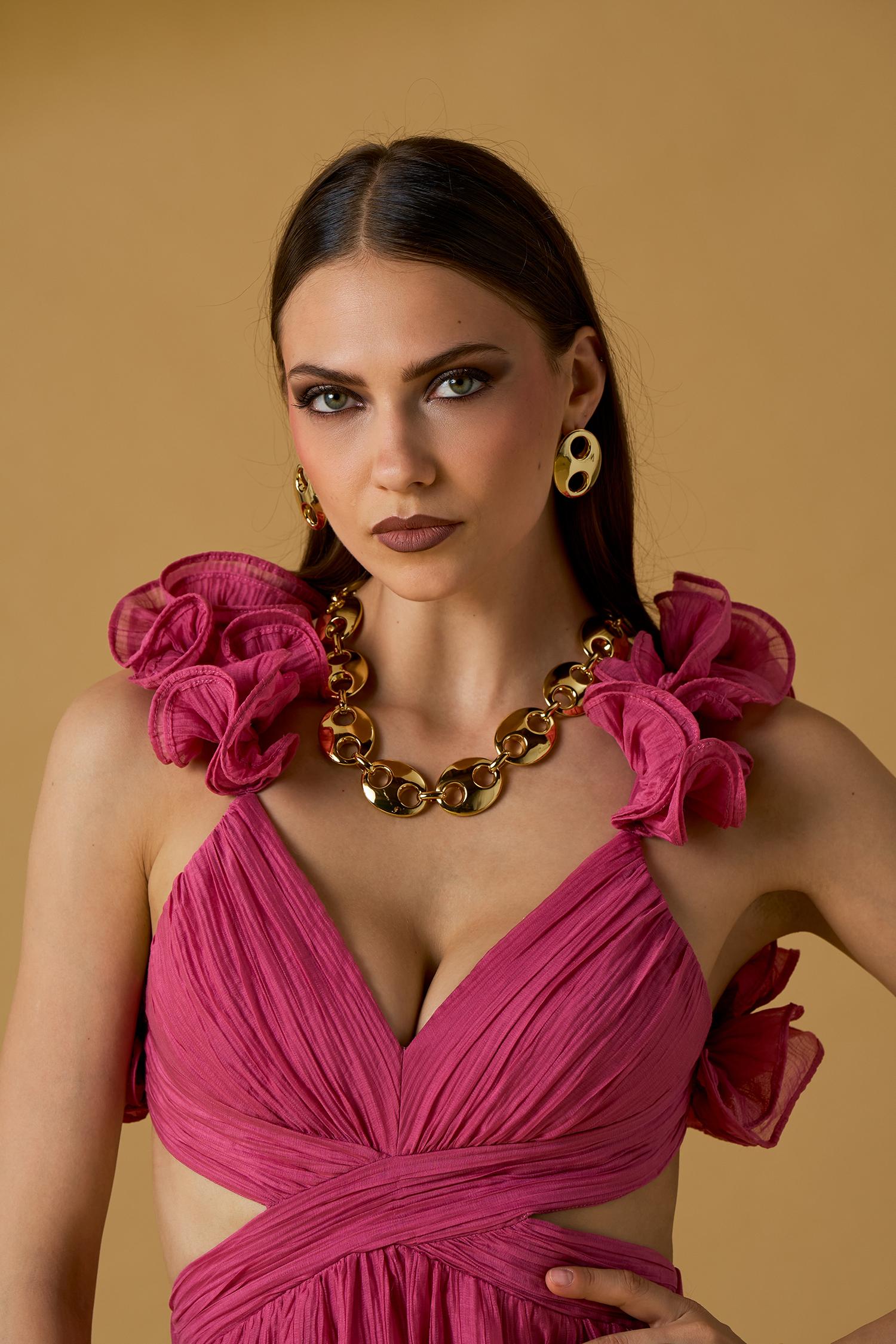 lungo ruches smanicato 261NS131 FRAGOLA NO SECRETS 