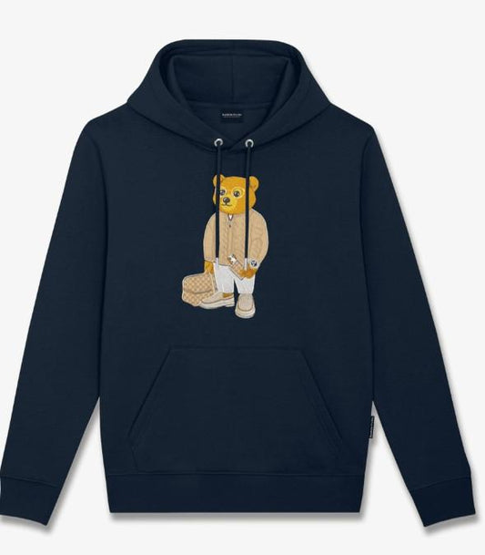  FIL146-HOOD EMBROIDERED NAVY BLUE BARON FILOU 
