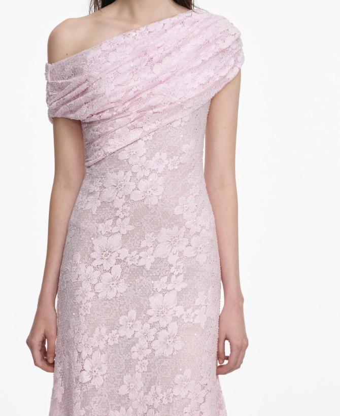 lungo pizzo cristalli RS26-002M-P PINK SELF-PORTRAIT 