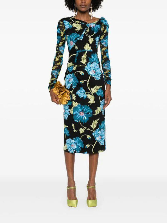 DORINDA DRESSHENDRIX FLORAL DARK TEAL