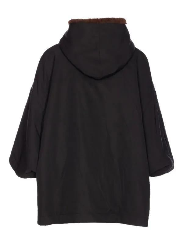 cappucio reversibile nylon/ecopelliccia 25741 ML961-98 BROWN LOU ANDREA 