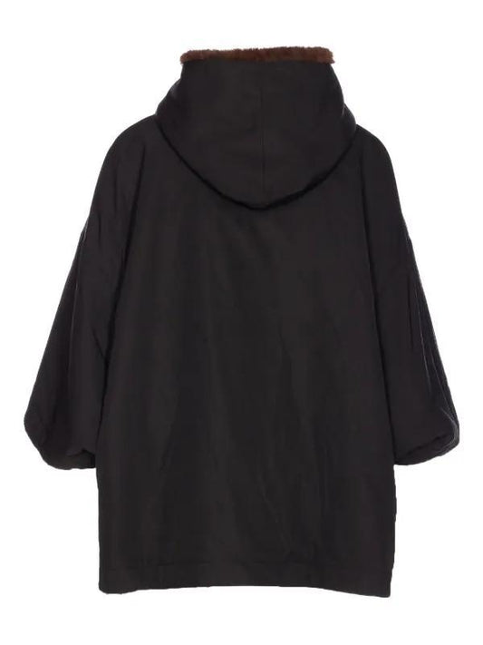 cappucio reversibile nylon/ecopelliccia 25741 ML961-98 BROWN LOU ANDREA 