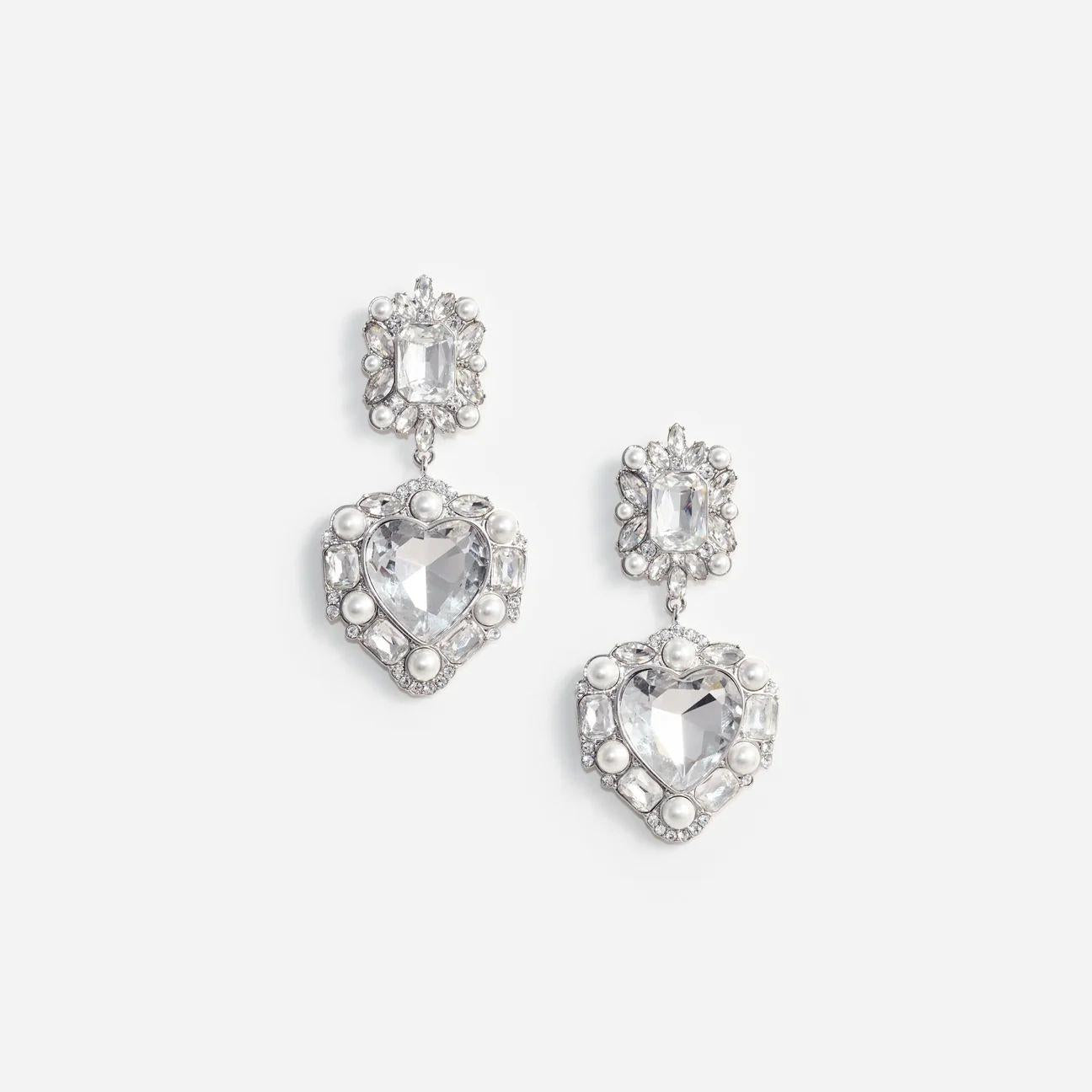 cuore perle e cristalli PF25-600E-SL SILVER SELF-PORTRAIT 