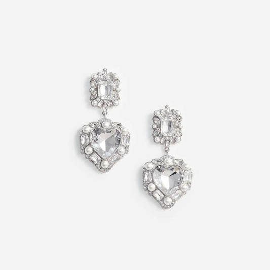 cuore perle e cristalli PF25-600E-SL SILVER SELF-PORTRAIT 