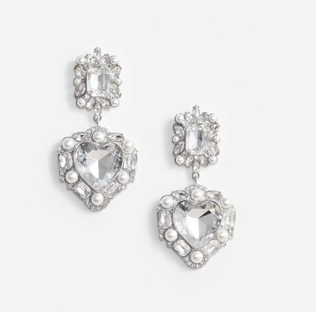 cuore perle e cristalli PF25-600E-SL SILVER SELF-PORTRAIT 