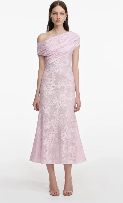 lungo pizzo cristalli RS26-002M-P PINK SELF-PORTRAIT 