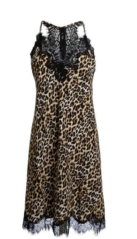 printed moka dress corto smanicato pizzo GH1036 MOKA LEOPARD GOLD HAWK 