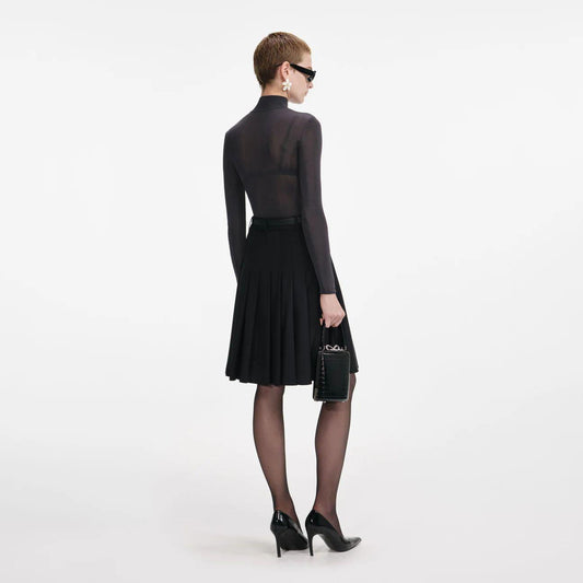 plisset con cintura AW25-107MSK-B BLACK SELF-PORTRAIT 